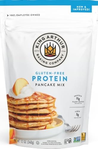 King Arthur Flour Gluten Free Protein Pancake Mix, Non-GMO Project Verified, No Sugar Added, Non-Dairy, 12 Oz (Pack of 1)