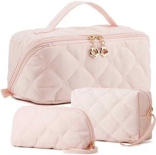 YTL Travel Makeup Bag, Puffer Cosmetic Organizer Bags, Women Toiletry Case