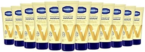 Vaseline Nourishing Moisture Body Lotion Hand & Body Lotion Pack of 12 for Dry Skin made with Ultra-Hydrating Lipids & Pure Oat Extract 3.4 oz