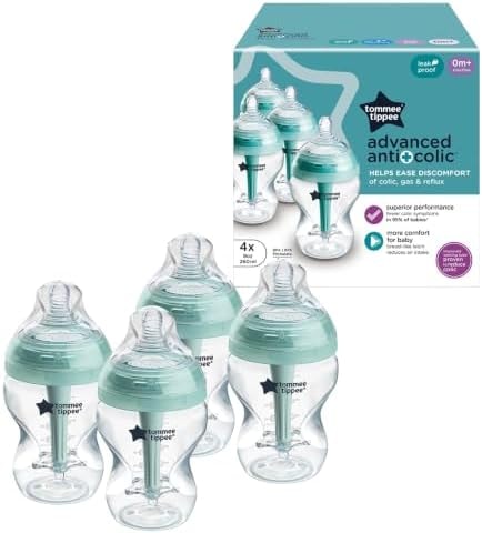 Tommee Tippee Advanced Anti-Colic Baby Bottles, Newborn 0m+, 9oz
