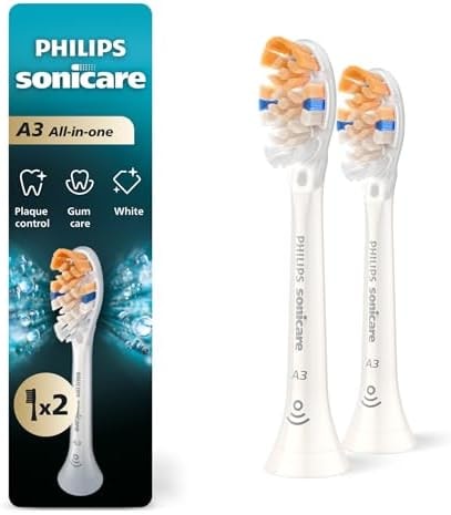 Philips Sonicare A3 All-in-One Brush Heads, 2-Pack, 6 Month Supply, White
