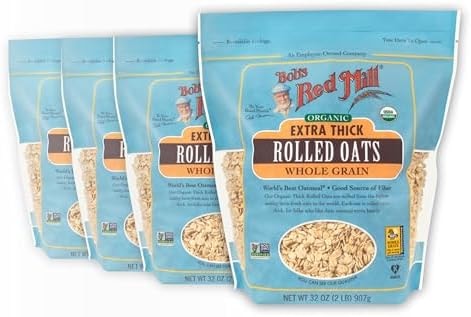 Bob's Red Mill Organic Thick Rolled Oats, 32oz (4 Pack)