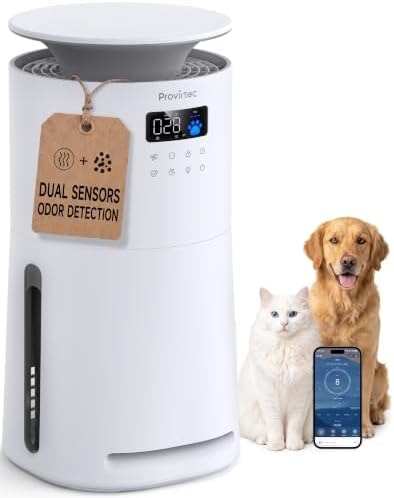 Provirtec Air Purifier for Home Pets, Dual Sensors, Dual Air Quality Lights