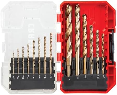 CRAFTSMAN 14-Piece Gold Oxide Drill Bit Set for Wood, Plastic, or Metal (CMAM2214)