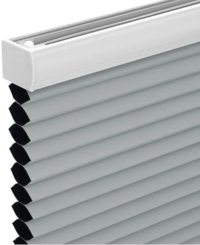 Changshade Cordless Cellular Shades,Blackout Honeycomb Shades for Windows,Pull Down Pleated Blinds,Easy to Install for Indoor Windows and French Doors,Grey(Blackout),33" w x 72" h
