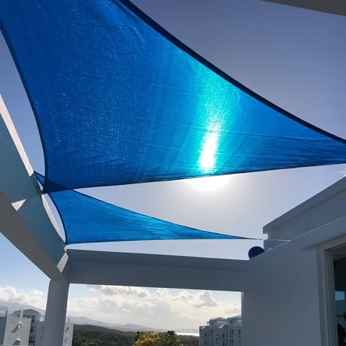 SUNNY GUARD 10' x 10' x 10' Triangle Shade Sail 95% UV Block Outdoor Canopy