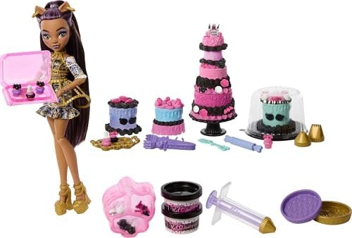 Monster High Scary Sweet Birthday Cake Kit with Clawdeen Wolf Doll