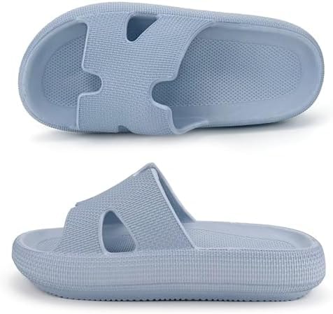 Pillow Slippers for Women House Shower Foam Cushion Slides, Women's Comfy Cloud Recovery Slide, H Sandals for Womens with Non-Slip Lightweight Soft