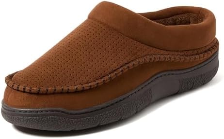 Dearfoams Men's Thompson, Chestnut Perforated, L