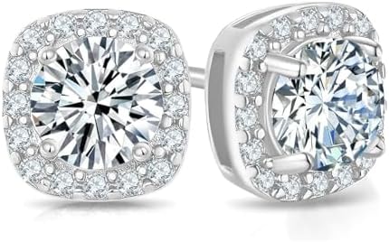 Moissanite Stud Earrings,925 Sterling Silver Lab Created Earrings for Women Men DOJOJOSA Jewelry for Gifts