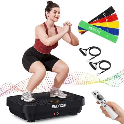 SEDOZIK Vibration Plate for Lymphatic Drainage with Bands Bluetooth, Black