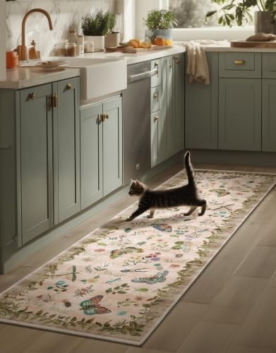Machine Washable Runner Rugs for Entryway: 2'x6' Kitchen Rug Stain Resistant Non Slip Low Pile Soft Carpet Runners for Hallways Indoor Entryway Kitchen Living Room Bedroom Bedside Farmhouse