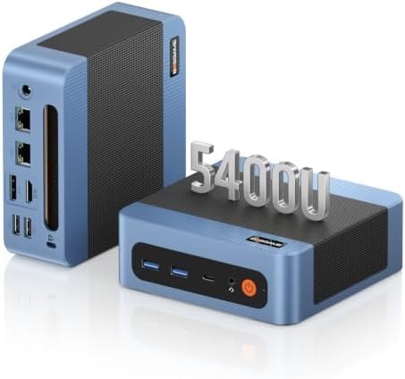 BOSGAME E5 Plus Mini PC Ryzen 5400U, 8GB Upgradable RAM 256GB SATA SSD