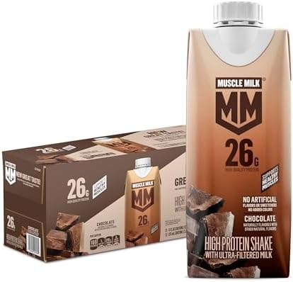Muscle Milk High Protein Shake, Chocolate, 11 fl oz Cartons (12 Pack)