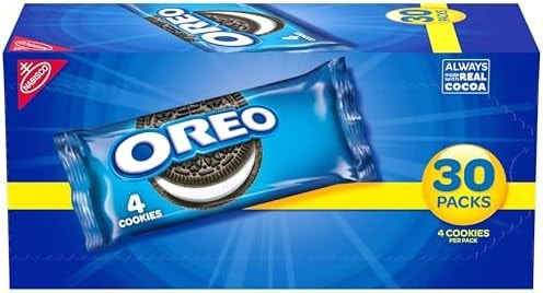 OREO Chocolate Sandwich Cookies, 30 Snack Packs (4 Cookies Per Pack)