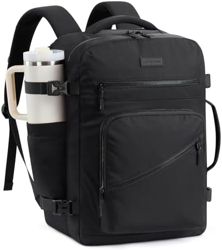 LOVEVOOK 40L Travel Backpack for Women Men, Airline Approved Carry On Luggage, Multi-Pocket TSA Personal Item Bag fits 17 Inch Laptop, Waterproof Weekender Overnight Suitcase Travel Essentials
