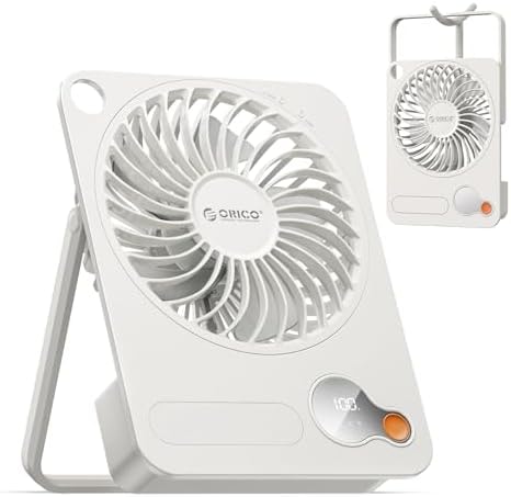 ORICO Portable Desk Travel Fan Rechargeable with 2-In-1 Design, DoFan White
