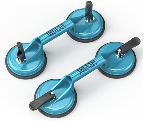 SEESII Glass Suction cups, Tile Suction Cup Tool with Aluminum Handle