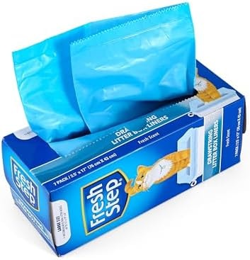 Fresh Step Drawstring Cat Litter Box Liners, Scented, 2.5 ft x 17 in, 7 Ct