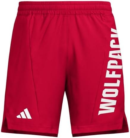 adidas Men's D4T Woven North Carolina State University Shorts, Team Power Red/White/North Carolina State University, XX-Large/9" Inseam