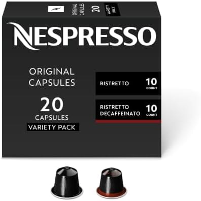 Nespresso Original, Ristretto Italiano and, Dark Roast, 20-Count Pods
