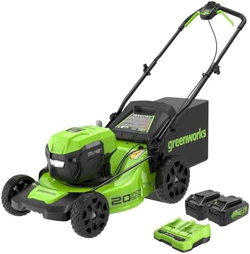 Greenworks 48V 20 in Push Lawn Mower, (2) 4.0 Ah Batteries and Charger