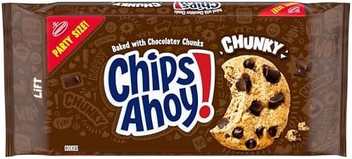 CHIPS AHOY! Chunky Fudgy Chocolate Chip Cookies, Party Size, 24.75 oz