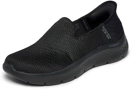 Skechers Women's Hands Free Slip-Ins Go Walk Flex-Relish Sneaker, Black/Black, 5.5 Narrow