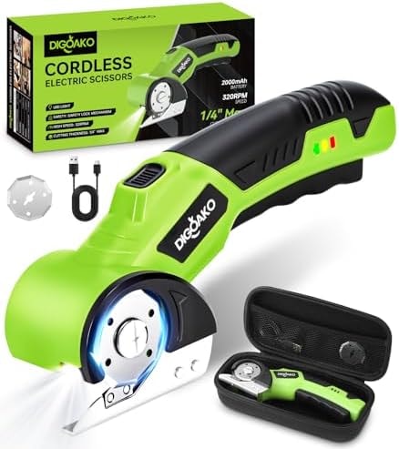Cardboard Cutter, Cordless Electric Scissors with LED Light & Safety Lock