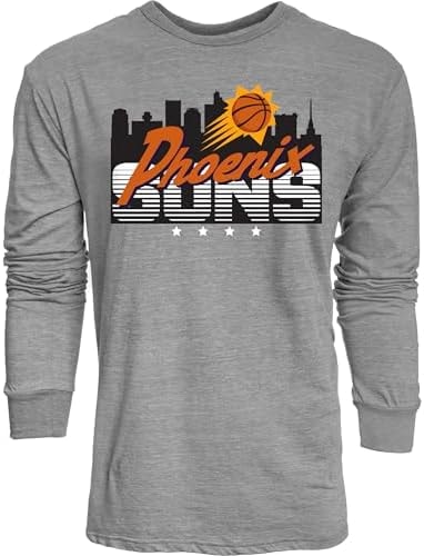 Phoenix Suns NBA Officially Licensed Tri-Blend Long Sleeve T-Shirt Flyline, Large Team Color