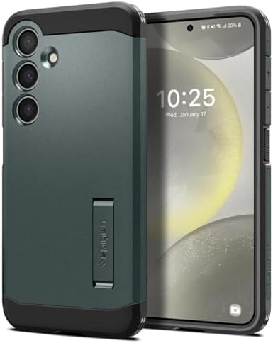 Spigen Tough Armor Designed for Galaxy S24 Case (2024) [Kickstand] [Military-Grade Protection] - Abyss Green