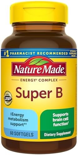 Nature Made Super B Complex Vitamins for Women and Men, 60 Softgels