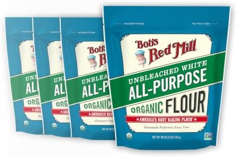 Bob's Red Mill Organic All Purpose Unbleached Flour, 3lb (4 Pack)