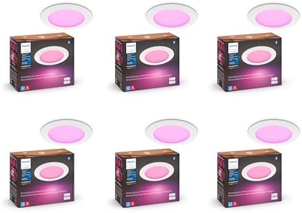 Philips Hue Smart Slim 6 Inch LED Downlight, 6-Pack
