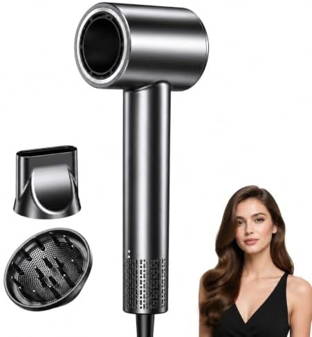 Travel Hair Dryer, Dual Voltage 100-240V Blow Dryer with Diffuser