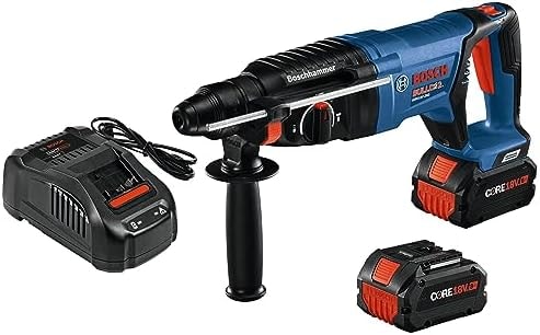 Bosch GBH18V-26DK24 18V EC Brushless SDS-plus® Bulldog™ 1 In. Rotary Hammer Kit with (2) CORE18V® 8 Ah High Power Batteries