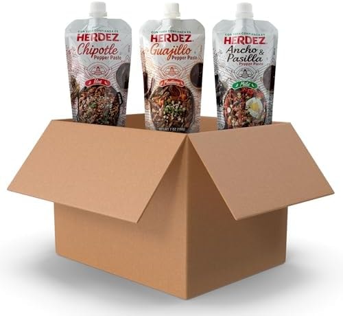 HERDEZ Pepper Paste Trio, 7 oz Squeeze Pouch (3 Pack) Easy Close Twist Cap