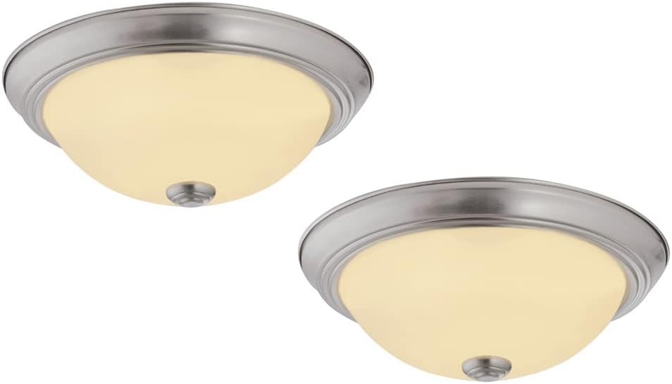 Design House 11 Inch Hays Integrated LED Ceiling Light 2-Pack, Indoor, Frosted Glass, Satin Nickel – Design House, 579169