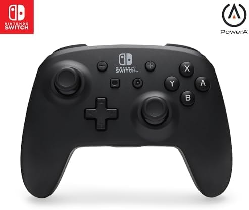 PowerA Wireless Controller - Nintendo Switch/Switch Lite/Switch-OLED Model, Nintendo Switch 2, Jet Black, Gamepad, Bluetooth, Motion Controls, Advanced Gaming Buttons, officially licensed
