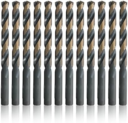 Drill America KFDKP12 K High Speed Steel Black & Gold KFD Split Point Drill Bit (Pack of 12), KFD Series