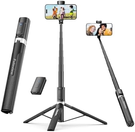 Fuloview 72'' Selfie Stick Tripod,Tripod for iPhone Wireless Remote for Selfies,Group Photograph,Video Recording. Phone Stand Compatible with iPhone Android Phone,Camera
