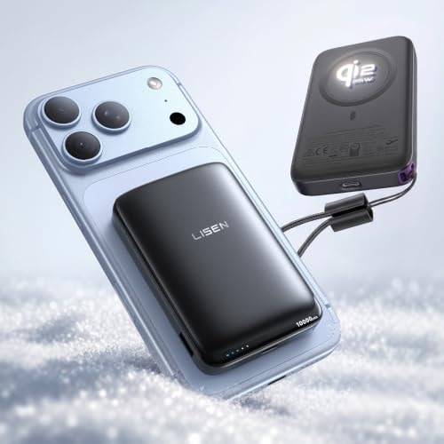 LISEN QI2.2 25W Magnetic Portable Charger for iPhone 18 Pro Max [65W & Low-Temp] Power Bank Wireless Charger Battery Pack,10000mAh 65W USB C Fast Charging Power Bank for iPhone Duo 18 Pro 17-12,P604
