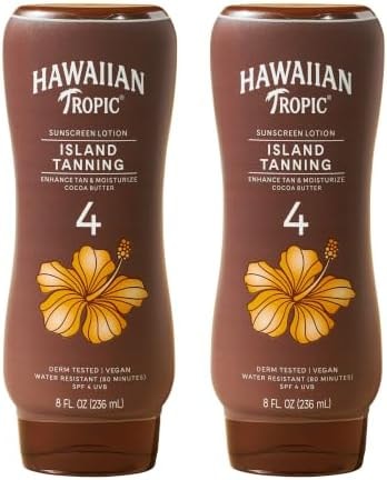 Hawaiian Tropic Island Tanning Lotion, SPF 4, 8 Fl Oz (2 Pack)