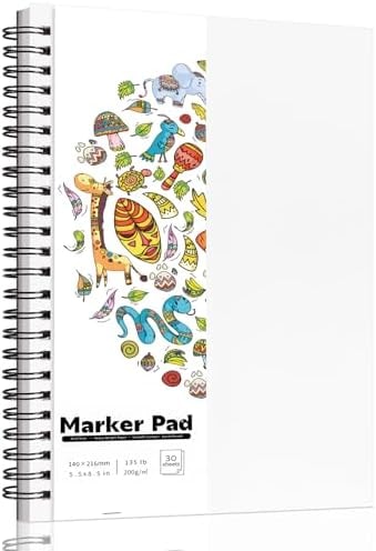 5.5 × 8.5 Inch Marker Paper Pad, 30 Sheets, 200gsm, Double-Sided