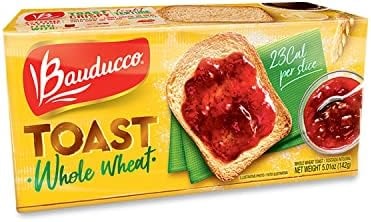 Bauducco Whole Wheat Toast - Delicious, Light & Crispy Toasted Bread - Whole Wheat - Ready-to-Eat Breakfast Toast & Sandwich Bread - No Artificial Flavors - 5.00 oz (Pack of 1)