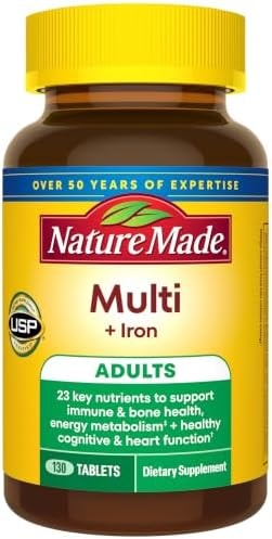 Nature Made Multivitamin Tablets with Iron, 130 Tablets
