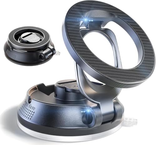 SUPERONE Magnetic Suction Cup Phone Holder for Magsafe, [88+LBS Ultra Grip & 2800gf Magnetic Power] 360° Adjustable Car Phone Mount, Cell Phone Holders for Your Car for iPhone 17 16 15 14 13 12 Series