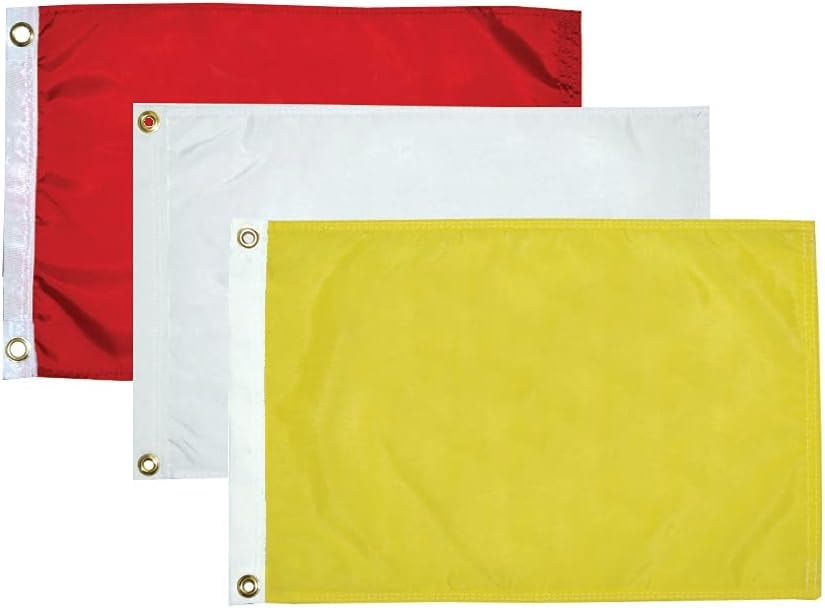 Taylor Made Products 32184 Solid Color Flag, Nylon, 12 inch x 18 inch, White Dinner Flag