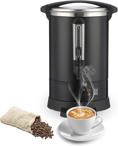 GarveeHome 120 Cups Coffee Urn,18 L/4.8 gal Double Wall Commerical Coffee Maker for Buffet Catering Wedding Gathering,Large Capacity Hot Coffee Dispenser,Stainless Steel Hot Water Urn