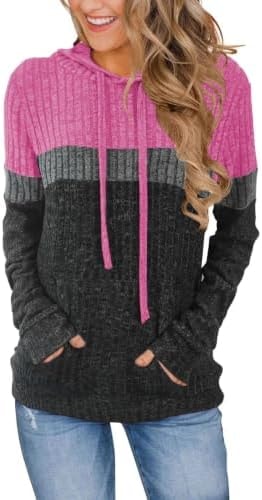 Lylinan Hoodies for Women Long Sleeve Pullover Rose Gray XXL